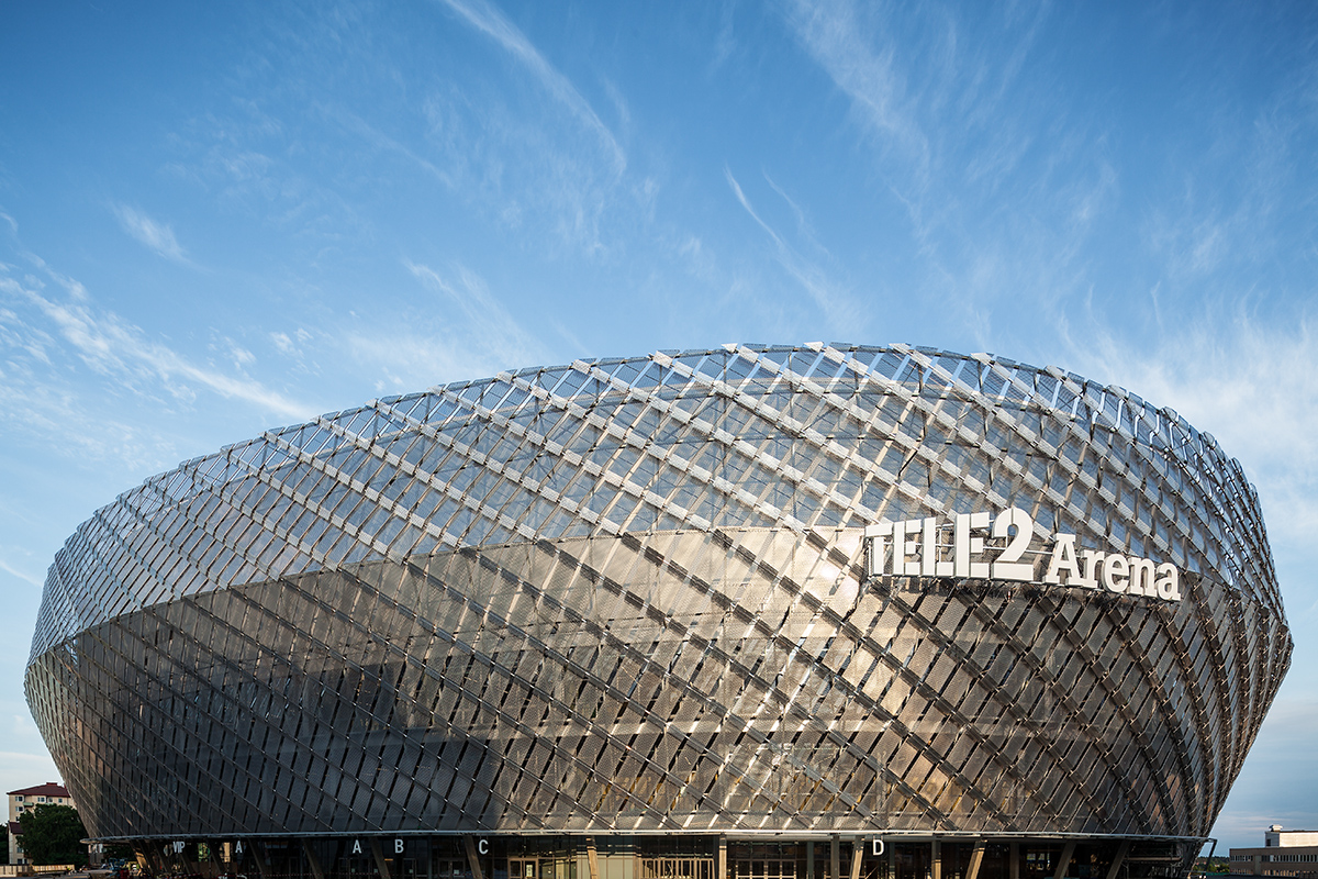 Exterior image of the Tele2 Arena during the day