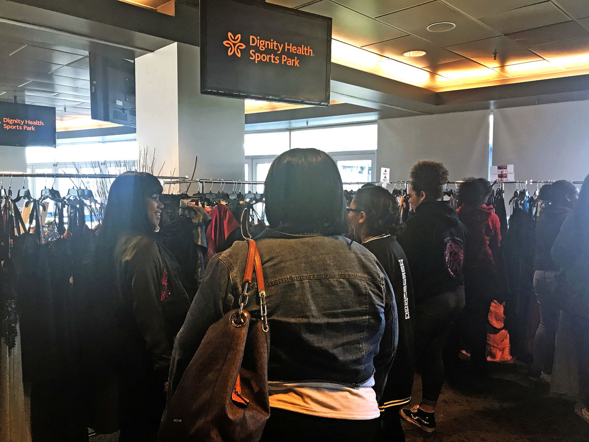 Young women from the Carson, Calif. community receive free prom dresses from the ASCSC Community Foundation at Dignity Health Sports Park. 