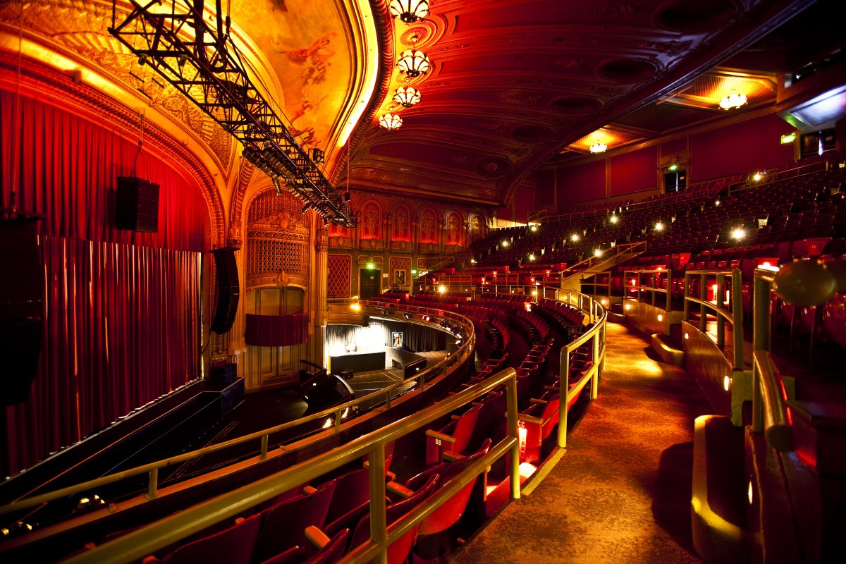 Interior image of the Warfield from the second level without guests