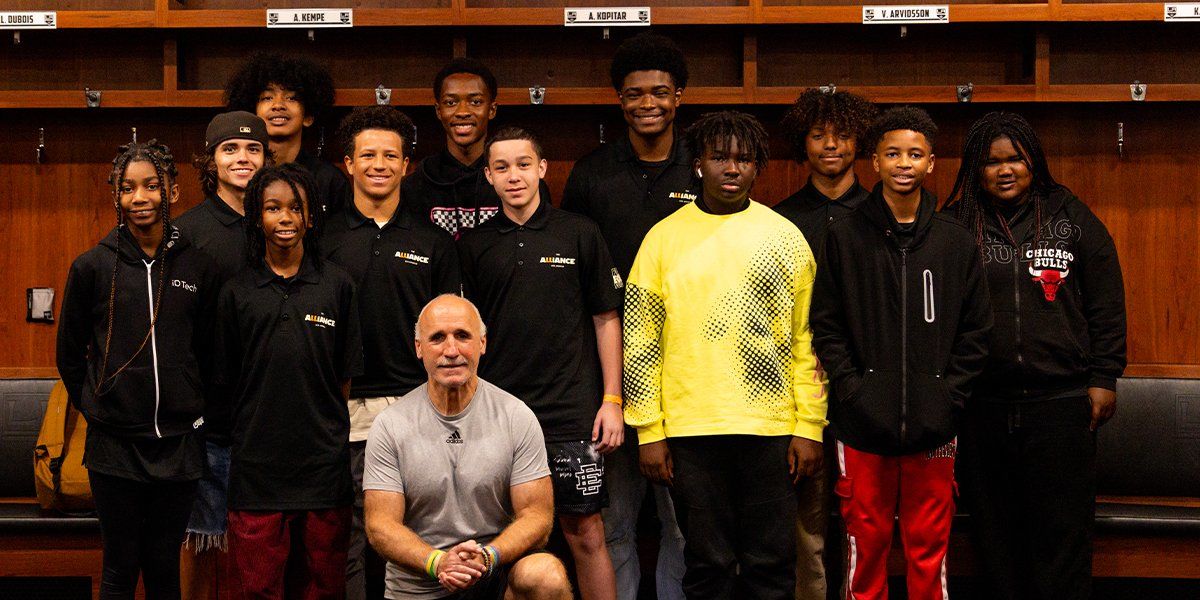 Students from ALLIANCE’s student empowerment program meet Daryl Evans