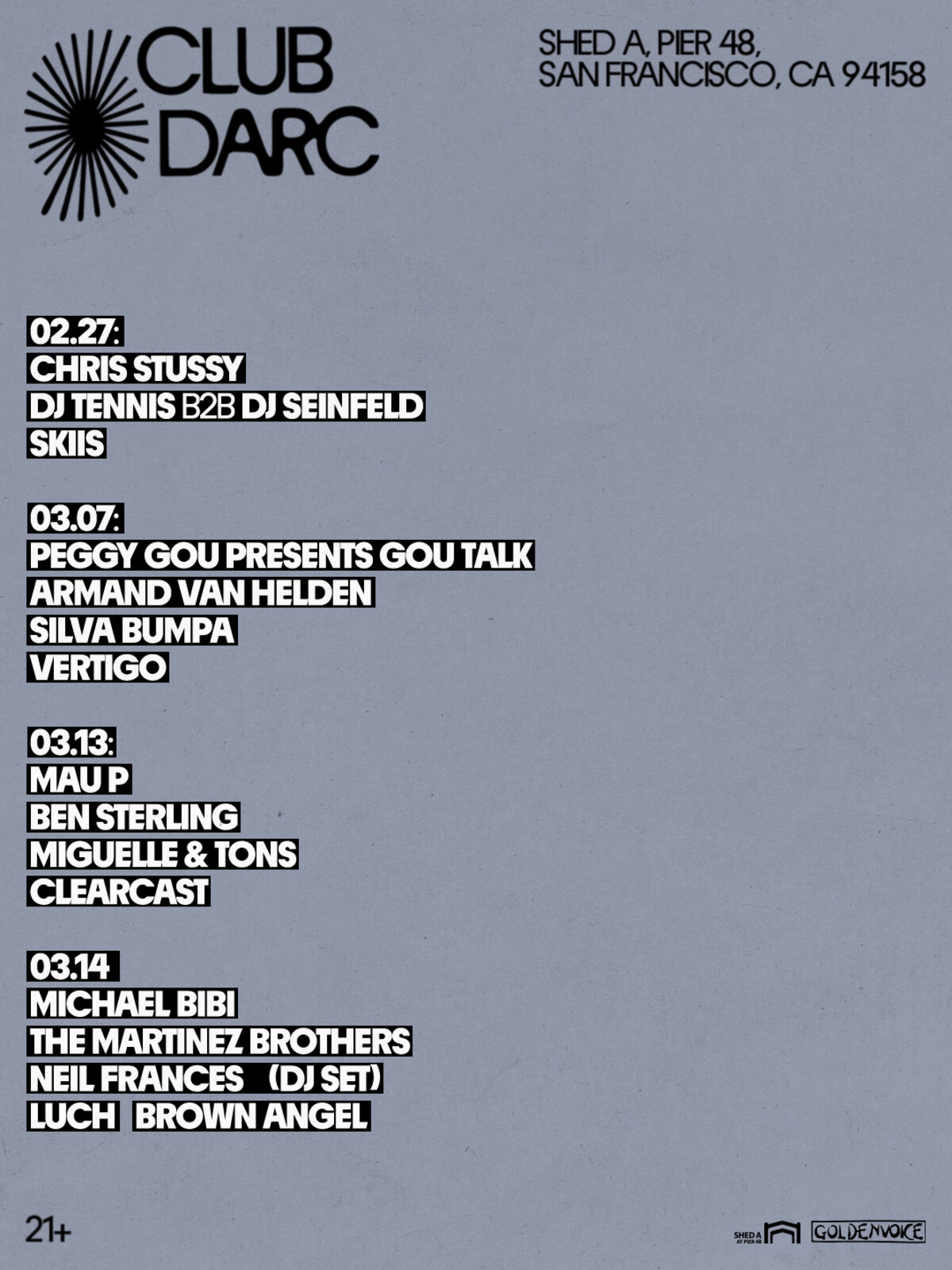 Goldenvoice Presents Club Darc: A Seasonal Club Experience in San Francisco