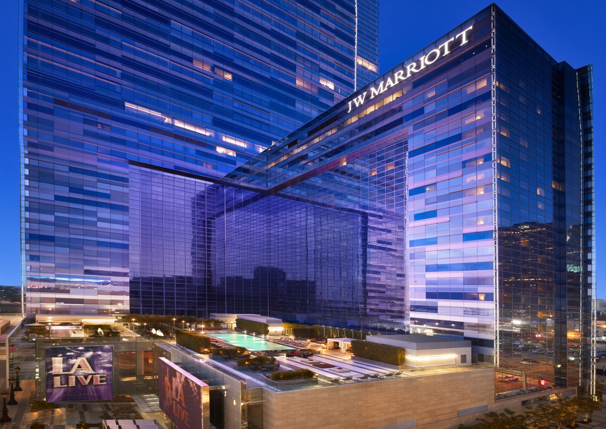 Exterior image of JW Marriott at night