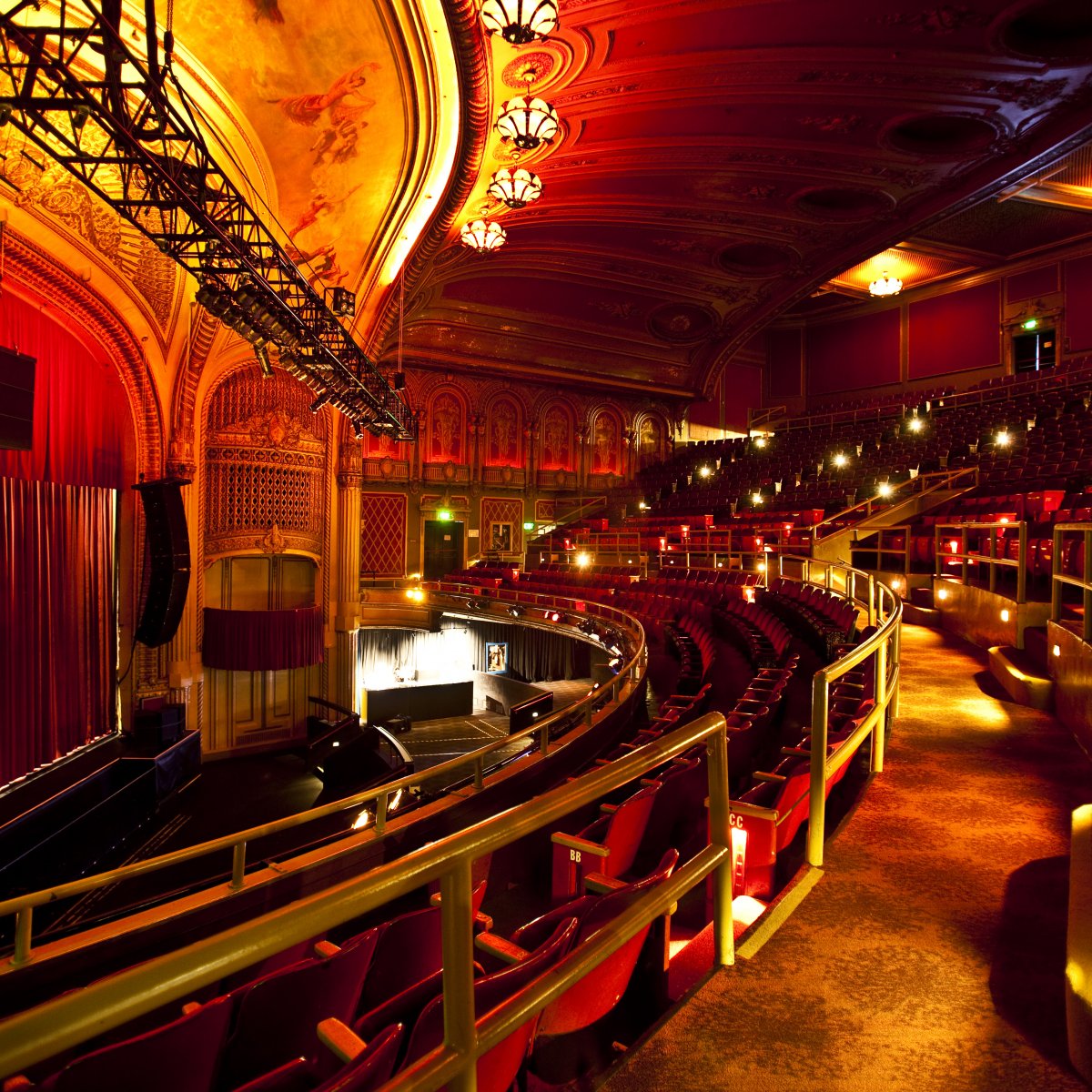 Interior image of the Warfield from the second level without guests